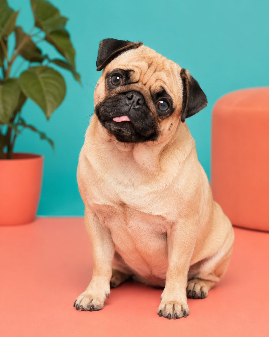Cute pug portrait